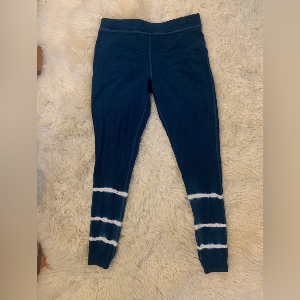 Blue Tie-Dye Bloom Lounge Leggings